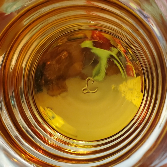 Vintage Libbey Amber Optic Swirl Glasses (7) - Picture 6 of 8